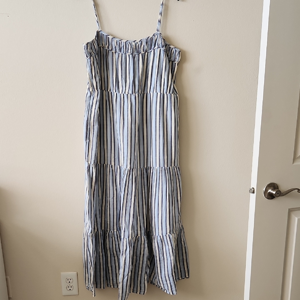 ☀️🍉SALE🍉☀️ Aerie Blue and White Striped Maxi Dress - L